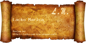 Lacko Marica névjegykártya