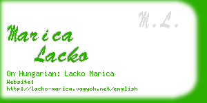 marica lacko business card